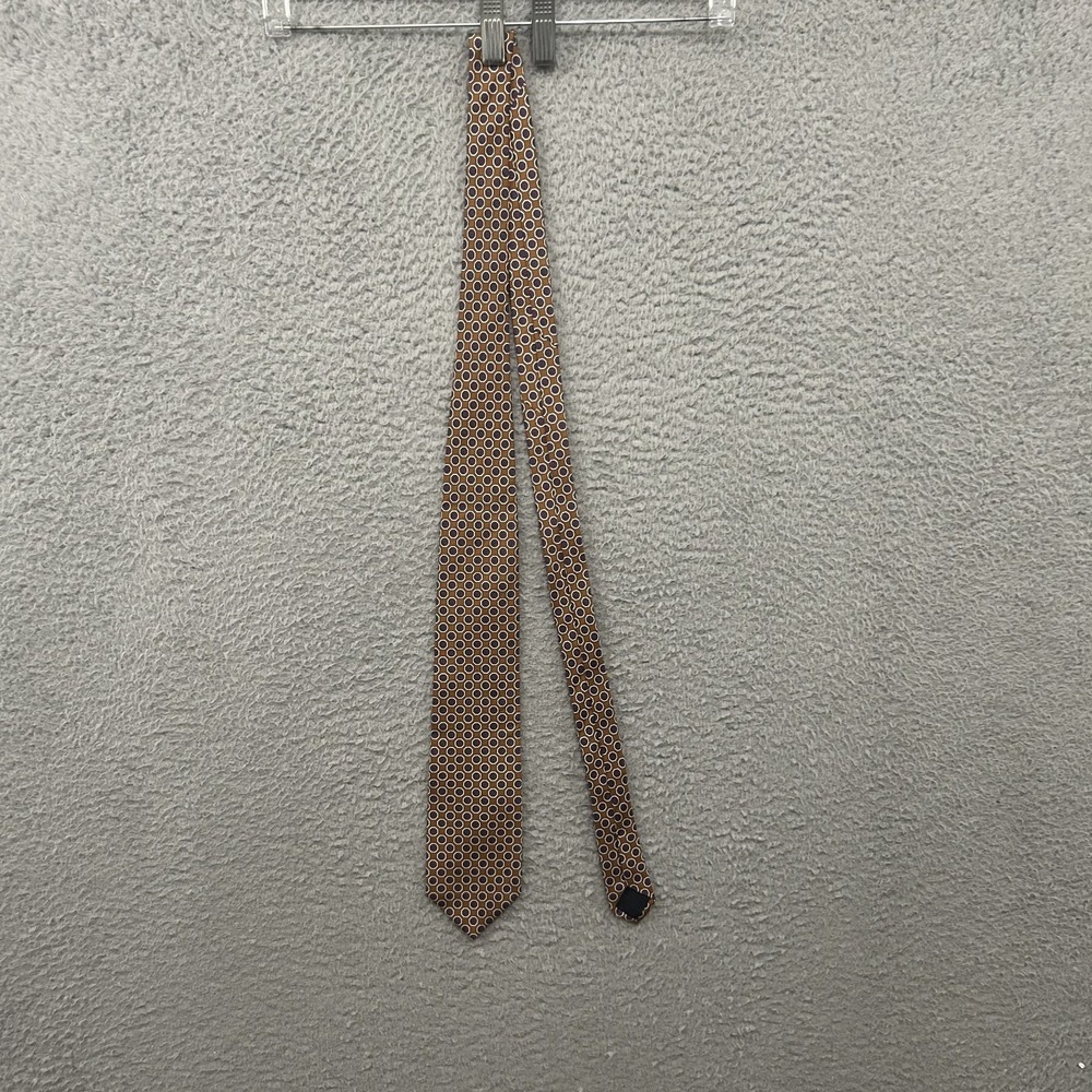 Brooks Brothers Tie Mens‎ Brown Geometric Pure Silk 346 Made In USA Business